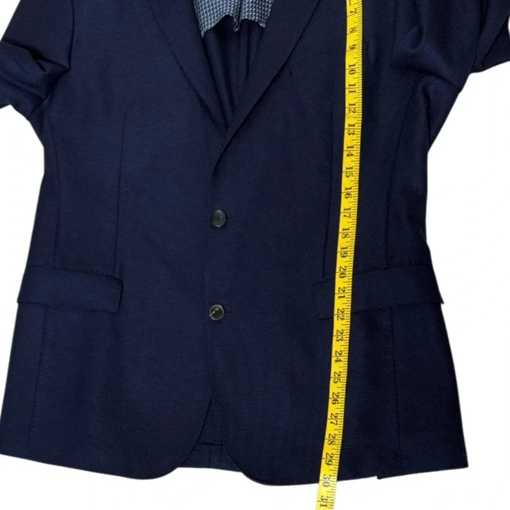 Hugo Boss Stretch Travel Blazer Jacket Blue LANIFICIO TESSE Biella Wool 2 Button